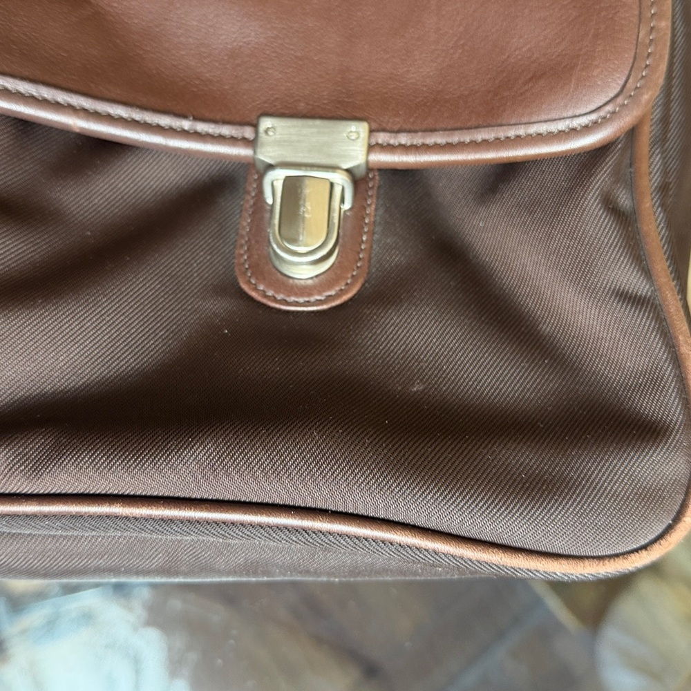 Vintage Coach Brown Leather & Nylon Unisex Briefcase Laptop Messenger Bag - Picture 15 of 16